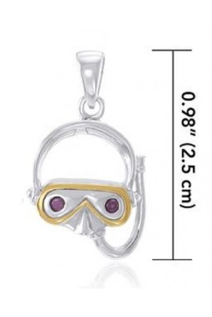 Diving Mask Pendant with Gold