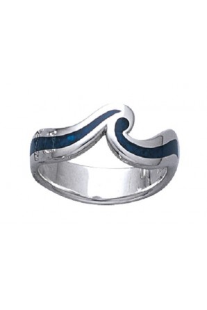 Blue Ocean Waves Ring
