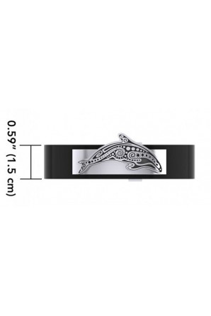 Aboriginal Orca Whale Leather Bracelet