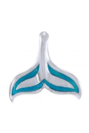 Whale Tail with Enamel Pendant