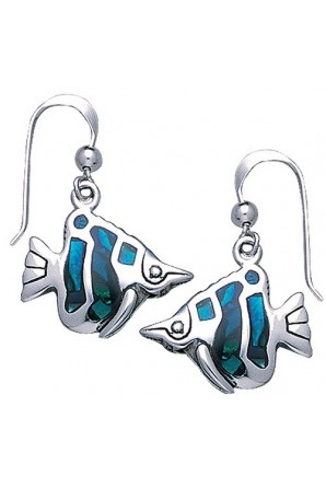 Blue Angel Fish Hook Earring