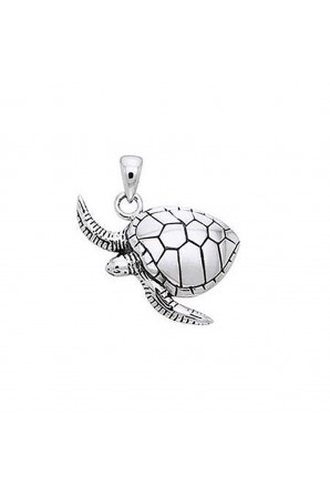 Swimming sea turtle pendant