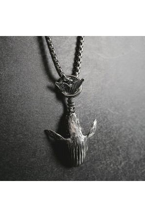 Blue Whale pendant with long chain