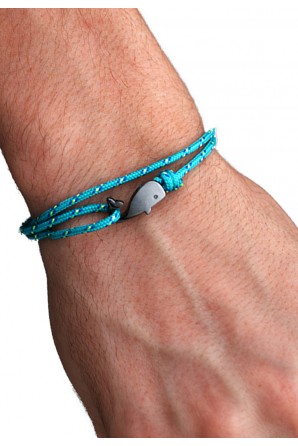 Whale bracelet with colored cord
