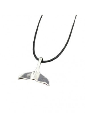 Whale Tail pendant with cord